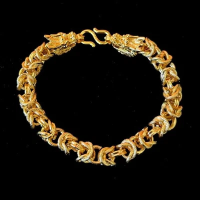 Vintage Gold-plated? (NOT SURE) Bracelet Chain marked '999', 9 inch, 38.2 gram - Image 1 of 4