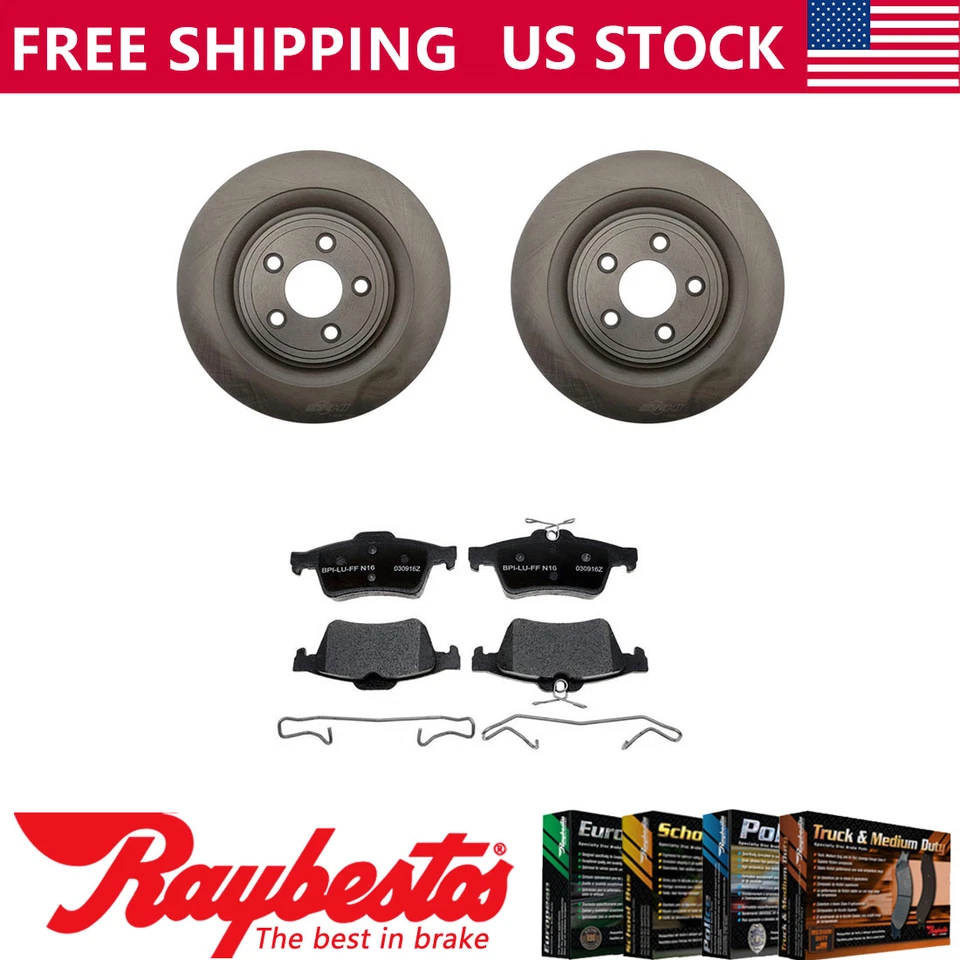 Kit de rotores de freno traseros + pastillas de cerámica y herrajes para Jaguar Super V8 2005 Foto 1 de 4