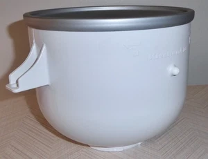 KITCHENAID ICE CREAM MAKER ATTACHMENT BOWL ONLY WHITE 2-QT FROZEN FREEZER UNUSED - Picture 1 of 6