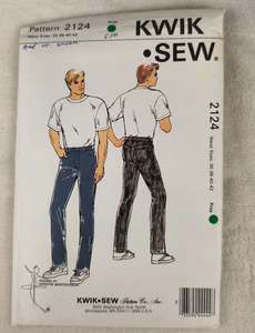 Vintage 90s Kwik Sew Pattern 2124 Men s Jeans Uncut 36 38 40 42 - Picture 1 of 3