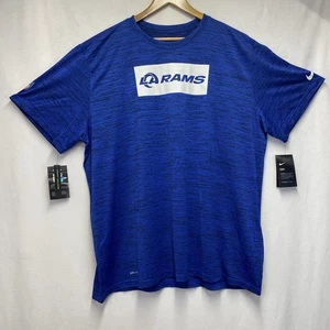The Nike Tee Dri-Fit Short Sleeve Crew-Neck T-Shirt Men XXL Blue Royal Rams Logo - Picture 1 of 12