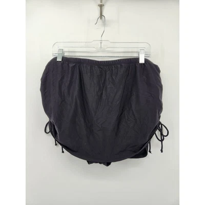 Apt. 9 女式 2X 黑色泳裙泳装底部褶皱抽绳大码 — 第 1/4 张图片