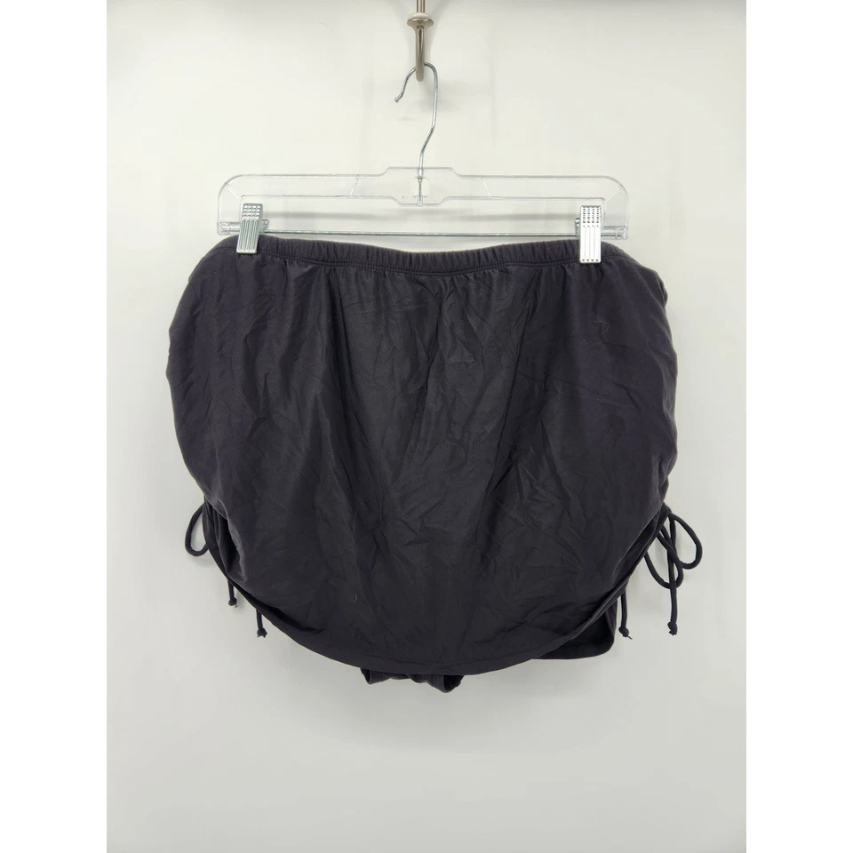 Apt. 9 Para mujeres 2X Falda de Natación Negra Traje de Baño Parte Inferior Acanalada Cordón Talla Grande Foto 1 de 4