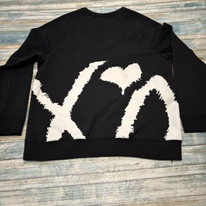 The Weeknd X H&M Sweater Mens Size Large Black Long Sleeve XO Logo Crewneck - Picture 1 of 7