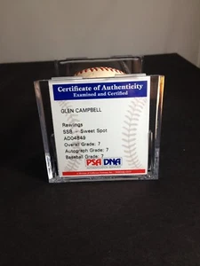 Béisbol firmado por Glen Campbell "Sweet Spot" PSA/DNA autógrafo calificado 7, total 7 - Imagen 1 de 5