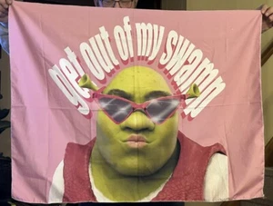 Shrek Get Out of My Swamp Garden Sign Funny Flag Banner 2x3 Ft Free Shipping - Picture 1 of 1