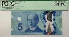 2013 Bank of Canada $5 Polymer Bill / Banknote "PCGS 69 PPQ" Macklem - Poloz 👍