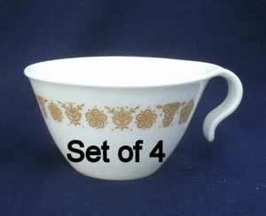 Set of 4 Corelle Butterfly Gold Hook Handle coffee Cups - Bild 1 von 1