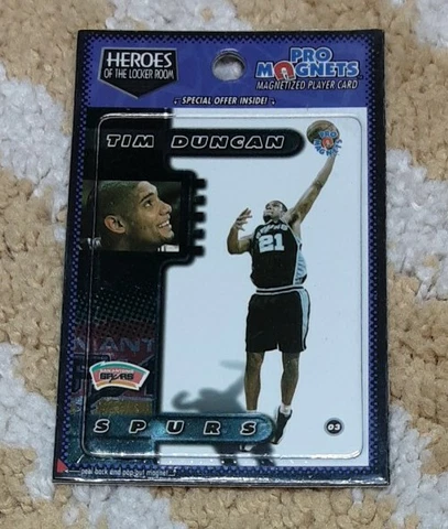 Tim Duncan San Antonio Spurs NBA basketball Pro Magnets Fridge Magnet NOS 1998 Cover