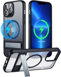 Hülle für Apple iPhone 14 Pro Max, mattschwarz, MagSafe kompatibel, Ständer - Bild 1 von 2