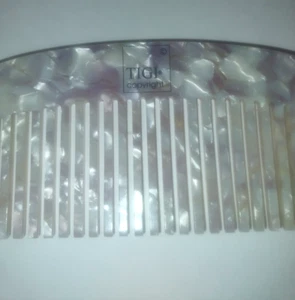 TIGI Copyright Very RARE 5" Wide Toothed Curved Acetate Pearl Appearance - Picture 1 of 4