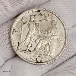 Italy Silver 20 Lire 1928 R KEY DATE EF+ - Picture 1 of 8
