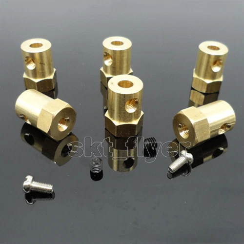 3/4/5 mm Car Tire Wheel DC Gear Motor Hex Coupling Connector Robot DIY  - Image 1 of 1