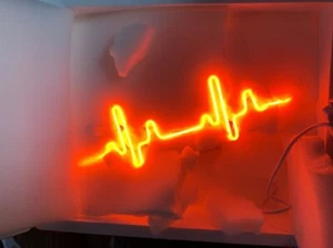 14"x6" ECG Electrocardiogram Red Acrylic Neon Sign Light Lamp Wall Decor ZS570 - Picture 1 of 1