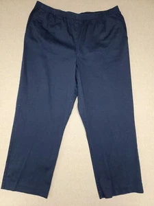 ALFRED DUNNER Pants Women's 18P NAVY BLUE Twill Chino Pull On Stretch Petite - Picture 1 of 6
