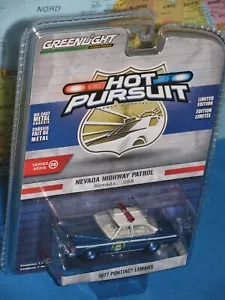 HOT PURSUIT 1977 PONTIAC LEMANS NEVADA HIGHWAY PATROL USA GREENLIGHT *BRAND NEW* - Picture 1 of 9