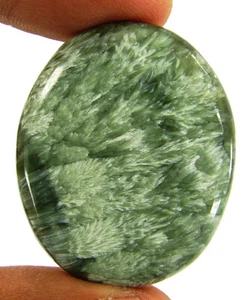 41.75 Ct Natural Green Seraphinite Loose Gemstone Cabochon Wire Wrap Stone-62323 - Picture 1 of 5