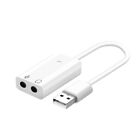External USB to 3.5mm Jack Audio Card and Quality Sound Microphone White