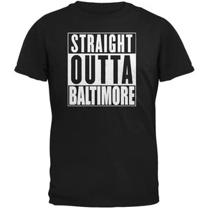 Straight Outta Baltimore Black Adult T-Shirt - Picture 1 of 1