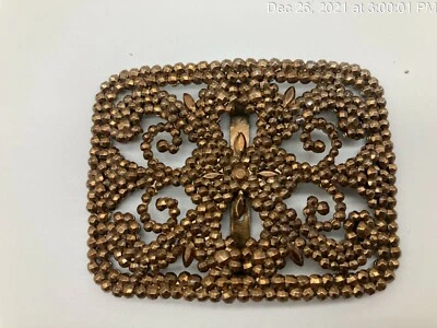 Antique French Faceted Cut Steel Made In France Signed Art Deco Show Buckle #2 - Изображение 1 из 4