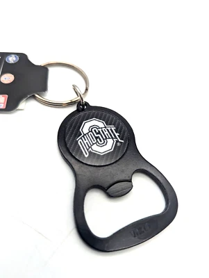 Ohio State Buckeyes Bottle Opener Keychain - Black - Carbon Fiber Look - Image 1 of 2