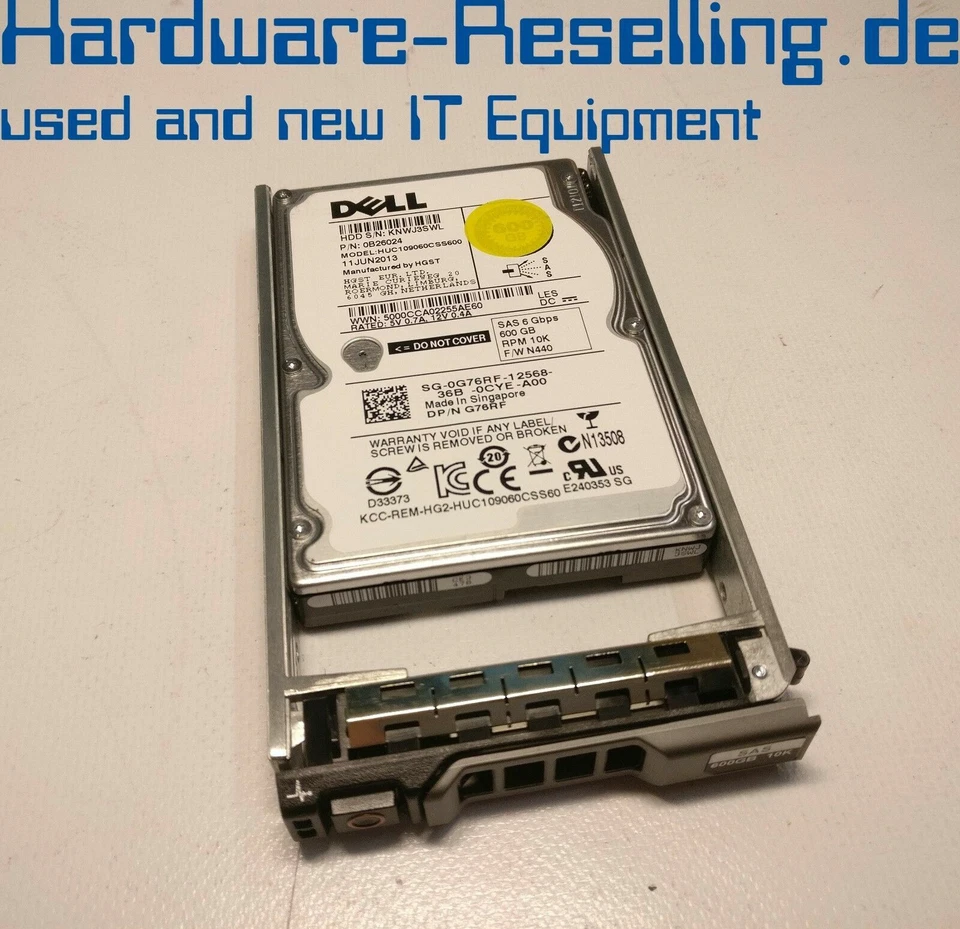 Dell 600GB 10k SAS 2.5 " 6G HDD HUC109060CSS600 G76RF - Immagine 1 di 1