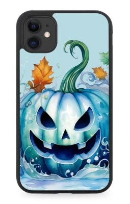 Blue Pumpkin Rubber Phone Case Halloween Pumpkins Ice Snow Frozen Girly CD81 - Изображение 1 из 2