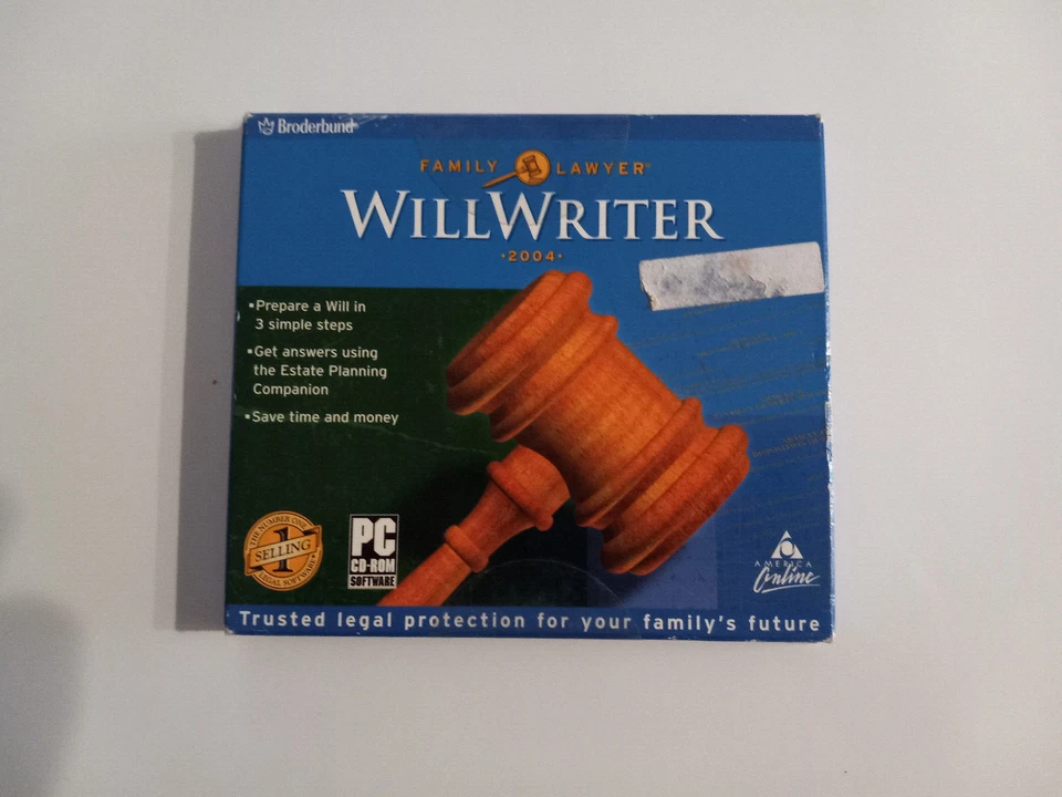 Will Writer 2004  Broderbund CD Windows XP NEW ( Prepare Will in 3 Steps) - Image 1 of 1