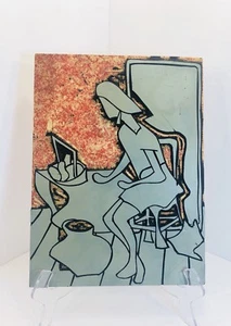 Linocut Carved Artist Original Linoleum Block Wood Mount Master Grumbacher 9x12 - Picture 1 of 12