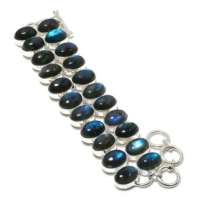 Labradorite Gemstone Handmade 925 Sterling Silver Spiritual Jewelry Bracelet - Image 1 of 4