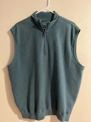 Жилет для гольфа мужской Carnoustie Aqua синий супермягкий роскошный размер большой 1/4 на молнии хлопок - Изображение 1 из 4