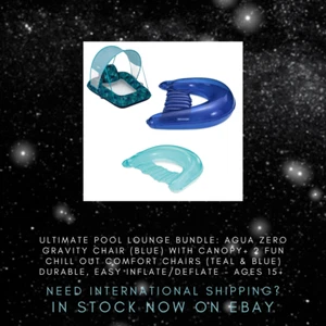 Pool Lounge Bundle: Aqua Zero Gravity & 2 Fun Chill Out Floats (Teal & Blue) - Picture 1 of 11