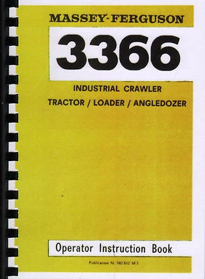 Manual de instrucciones del operador del tractor sobre orugas industrial Massey Ferguson 3366