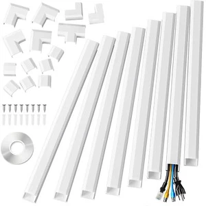 125 Inch Cord Cover Cable Raceway Kit Wall Cable Management for Home Office - Picture 1 of 9