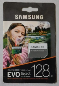 Carte micro SDXC UHS-I Samsung EVO Select 128 Go (MB-ME128GA/AM) - Photo 1 sur 3