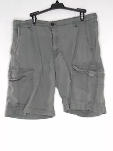 Chaps Mens Size 36 Grey Multi Pocket Casual Cargo Style With Logo Shorts - Picture 1 of 7