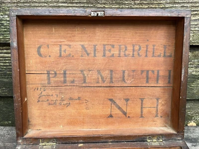 Antique Document Box Plymouth NH Circa 1835 C.E. Merrill Important Family - Image 1 of 4