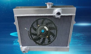 Aluminum radiator+Fan For TOYOTA COROLLA KE30 KE35 KE38 KE55 KE70 1974-1985 MT - Imagen 1 de 4