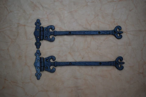 2 pcs iron door gate hinges handmade cast iron head burn rusty vintage hinges Cover