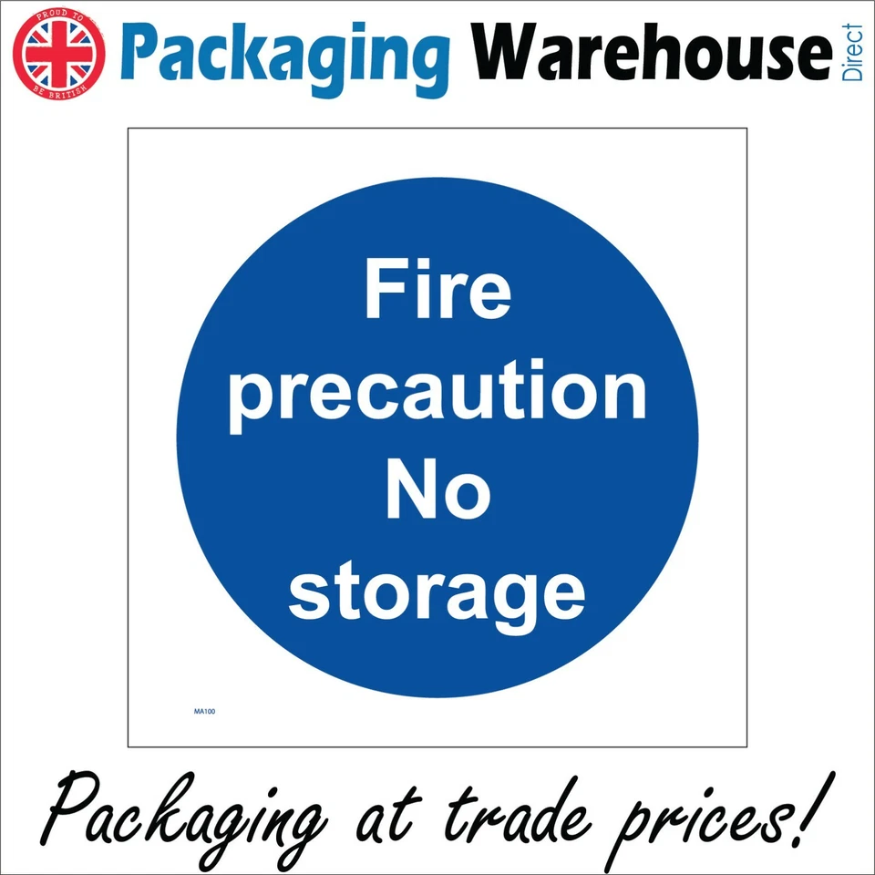 PWDIRECT FIRE PRECAUTION NO STORAGE - Safety Mandatory Sign A- MA100 sticker / rigid