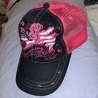 Realtree Browning FLAG Pink Logo Ball Cap Hat Adjustable LIBERTY Back Strap STAR