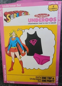 NIB - UNDEROOS Supergirl Underwear Set TANK TOP Shirt & PANTIES- Size 4 X-Small - Picture 1 of 9