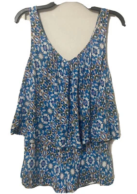 Mameluco Plenty by Tracy Reese Azul Talla XS Floral Fluido Sin Mangas Ligero Foto 1 de 4