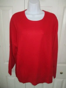 NWT CHARTER CLUB LUXURY Red 2 Ply CASHMERE Crew Neck SWEATER 3X $139 - Picture 1 of 3