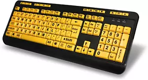 Big Letters Keyboard Large Print Wired USB High Contrast Oversized for Seniors - Picture 1 of 7