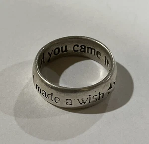 Sterling Silver 925 “I made a wish and you came true” Star Wide Band Ring Size 8 - Picture 1 of 4