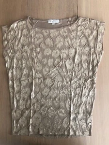 Michael Kors Womens Sleeveless Gold & Brown T-Shirt Rayon Medium Size - Picture 1 of 8