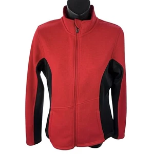 NWT Spyder Constant Full-Zip Sweater Fleece Jacket Red Black Women’s M #187335 - Picture 1 of 10