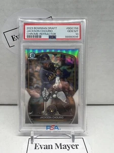 2023 bowman draft Jackson Chourio Chrome Refractor #BDC-156 PSA 10 Gem MT - Picture 1 of 2