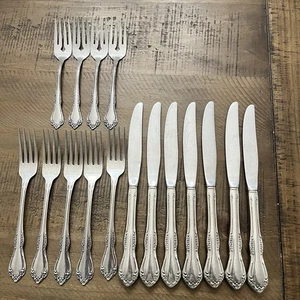 Oneida Gabeln Wm Rogers Deluxe Mansfield Amadeus Edelstahl Besteck Menge 16 - Bild 1 von 3